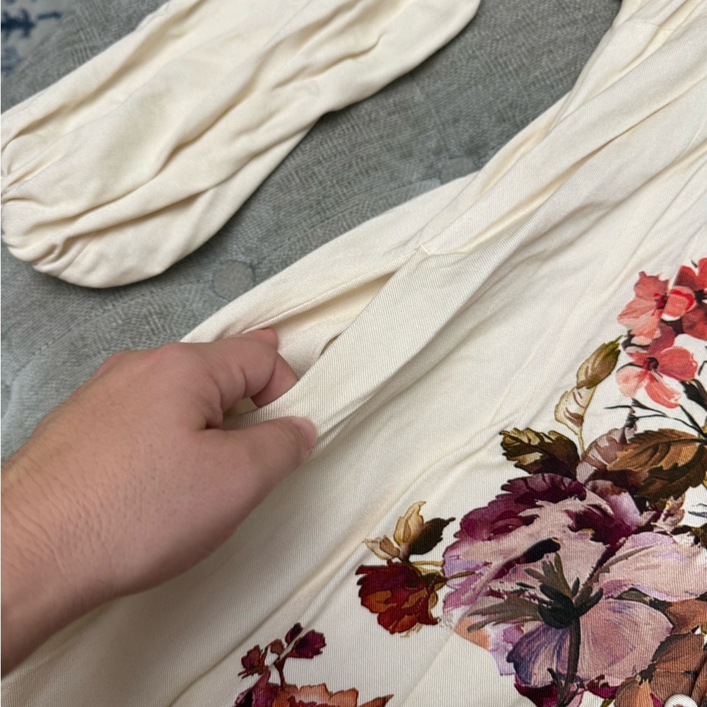 SOFT SURROUNDINGS Paulette floral shirt maxi dress Fall Festival Size Petite XS - Picture 5 of 11